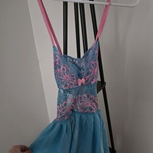 Blue and Pink Lace Dress